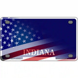 Indiana with American Flag Novelty Metal License Plate 4" x 2.2" (MLP)