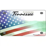 Tennessee with American Flag Novelty Metal License Plate 4" x 2.2" (MLP)