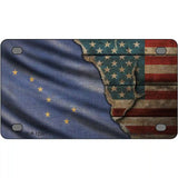 Alaska/American Flag Novelty Metal License Plate 4" x 2.2" (MLP)