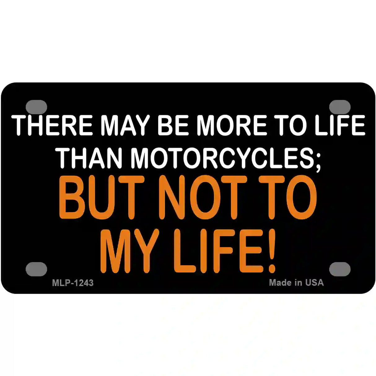 More To Life Than Motorcycles Novelty Metal License Plate 4" x 2.2" (MLP)