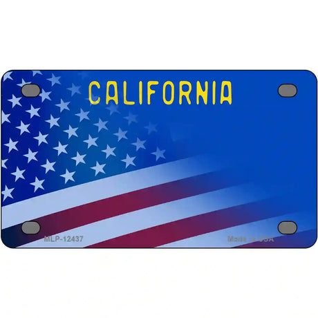 California with Blue California Plate Novelty Metal License Plate 4" x 2.2" (MLP)