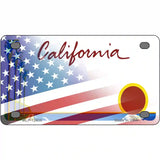 California Palm Plate American Flag Novelty Metal License Plate 4" x 2.2" (MLP)