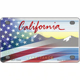 California Tahoe Plate American Flag Novelty Metal License Plate 4" x 2.2" (MLP)