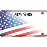 New York Liberty Plate American Flag Novelty Metal License Plate 4" x 2.2" (MLP)