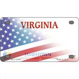 Virginia with American Flag Novelty Metal License Plate LP-12464 4" x 2.2" (MLP)