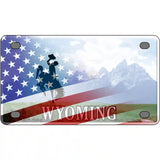 Wyoming Cowboy Plate American Flag Novelty Metal License Plate 4" x 2.2" (MLP)