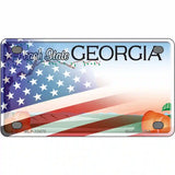 Georgia with American Flag Novelty Metal License Plate LP-12470 4" x 2.2" (MLP)