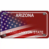 Arizona with American Flag Novelty Metal License Plate LP-12471 4" x 2.2" (MLP)