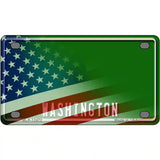 Washington with American Flag Novelty Metal License Plate LP-12472 4" x 2.2" (MLP)