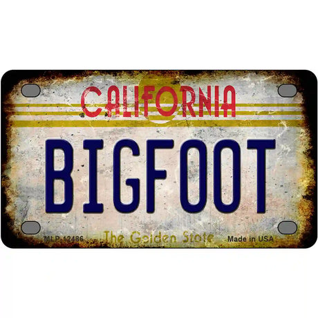 Bigfoot California Novelty Metal License Plate 4" x 2.2" (MLP)