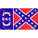 North Carolina Confederate Flag Novelty Metal License Plate 4" x 2.2" (MLP)