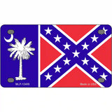 South Carolina Confederate Flag Novelty Metal License Plate 4" x 2.2" (MLP)