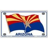 Arizona Waving Flag Novelty Metal License Plate 4" x 2.2" (MLP)