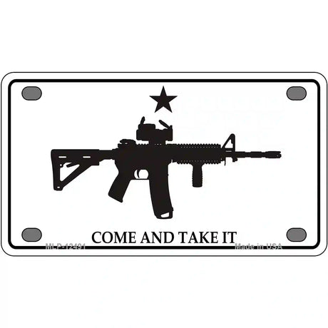 Come and Take It Novelty Metal License Plate 4" x 2.2" (MLP)