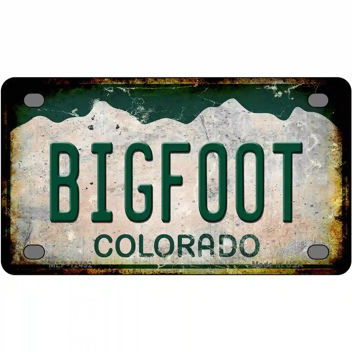 Bigfoot Colorado Novelty Metal License Plate 4" x 2.2" (MLP)