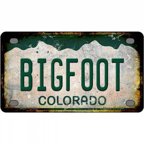 Bigfoot Colorado Novelty Metal License Plate 4" x 2.2" (MLP)