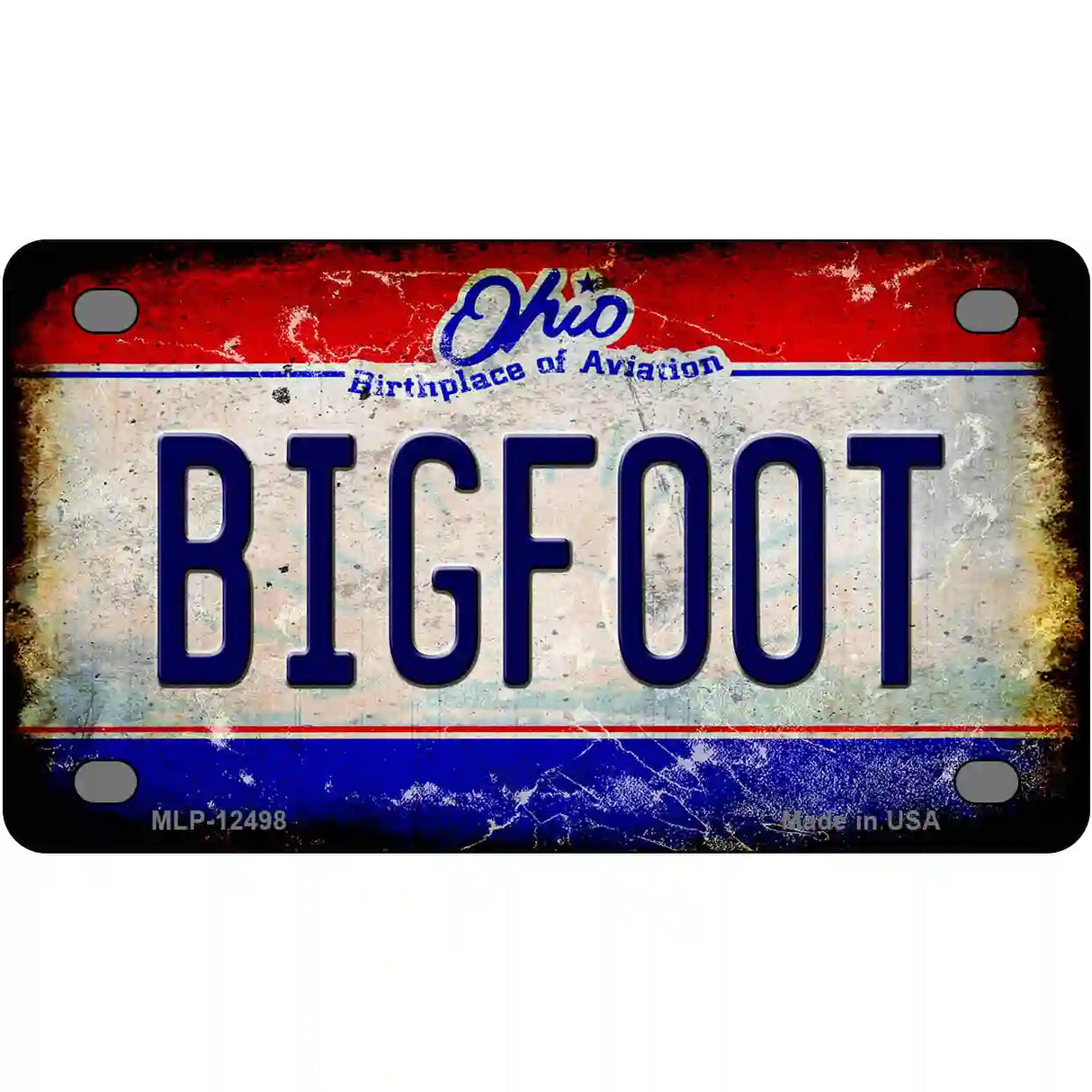 Bigfoot Ohio Novelty Metal License Plate 4" x 2.2" (MLP)