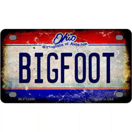 Bigfoot Ohio Novelty Metal License Plate 4" x 2.2" (MLP)