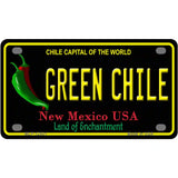 Green Chile New Mexico Black Novelty Metal License Plate 4" x 2.2" (MLP)