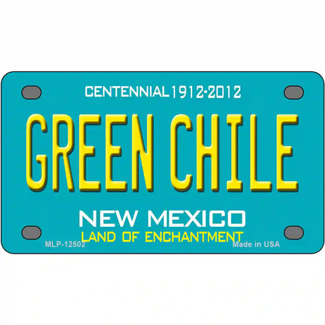 Green Chile New Mexico Green Novelty Metal License Plate 4" x 2.2" (MLP)