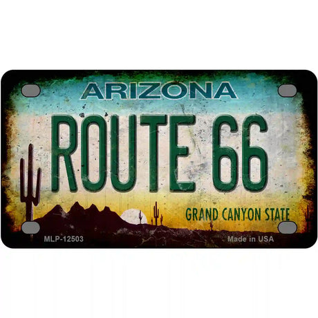 Route 66 Arizona Novelty Metal License Plate Tag LP-12503 4" x 2.2" (MLP)