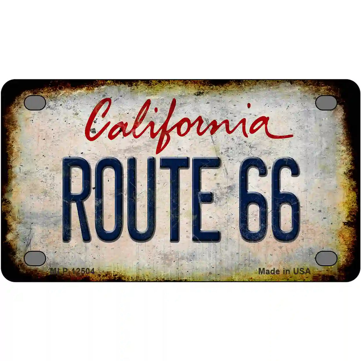 Route 66 California Novelty Metal License Plate 4" x 2.2" (MLP)