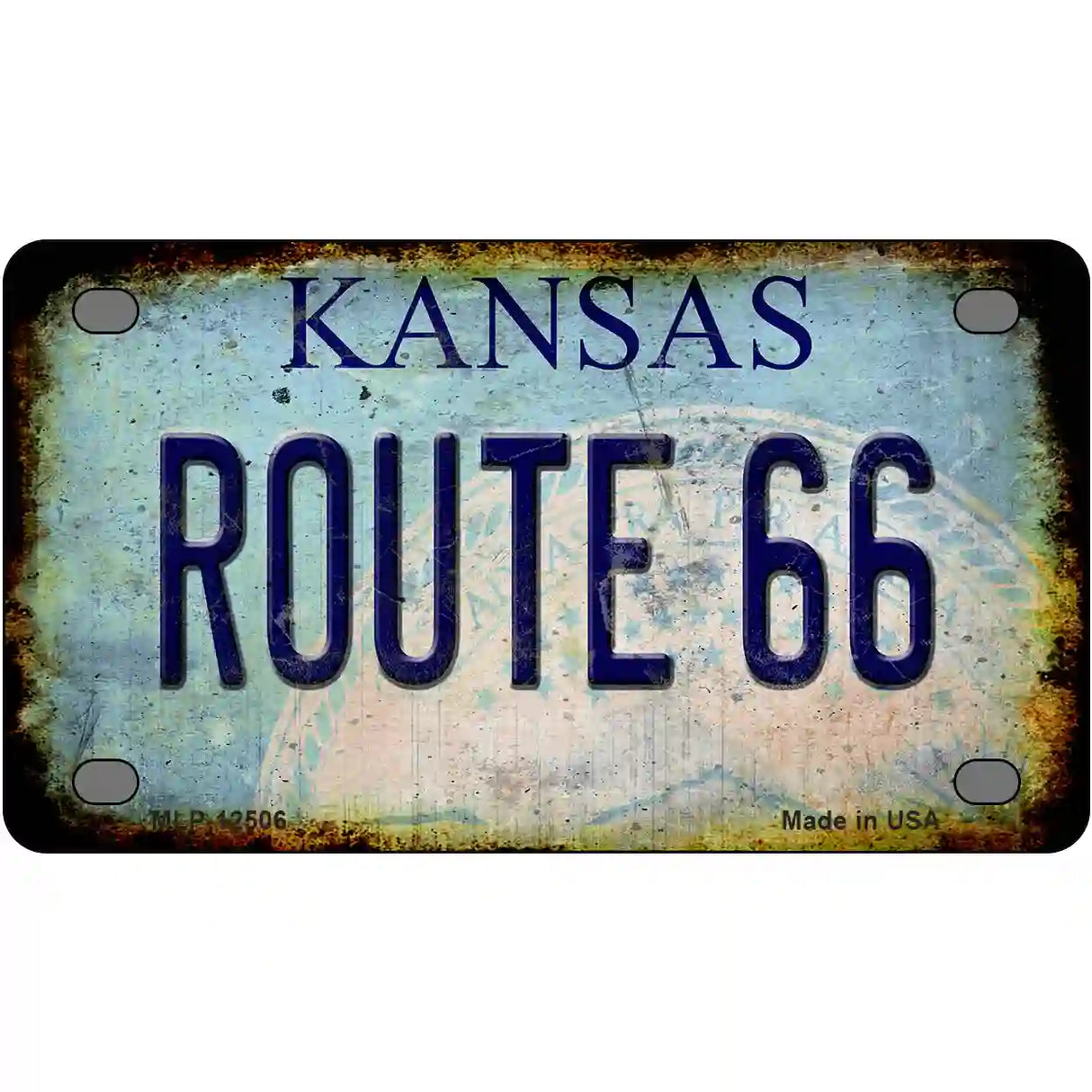 Route 66 Kansas Novelty Metal License Plate 4" x 2.2" (MLP)