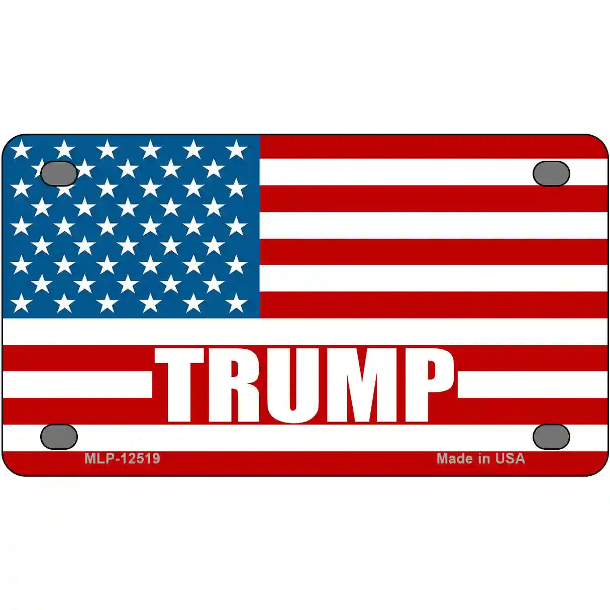 Trump American Flag Novelty Metal License Plate 4" x 2.2" (MLP)