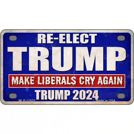 Re-Elect Trump 2024 Novelty Metal License Plate LP-12522 4" x 2.2" (MLP)