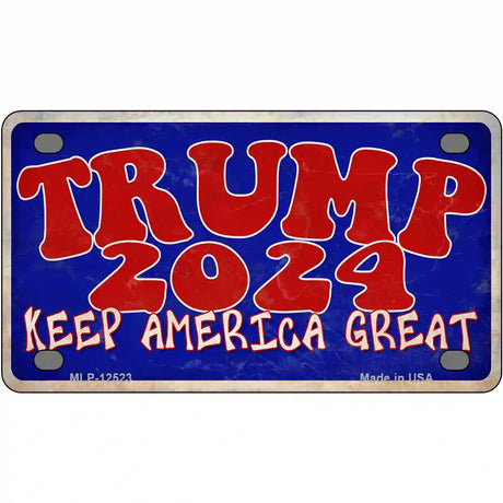 Trump 2024 Keep America Great Novelty Metal License Plate 4" x 2.2" (MLP)