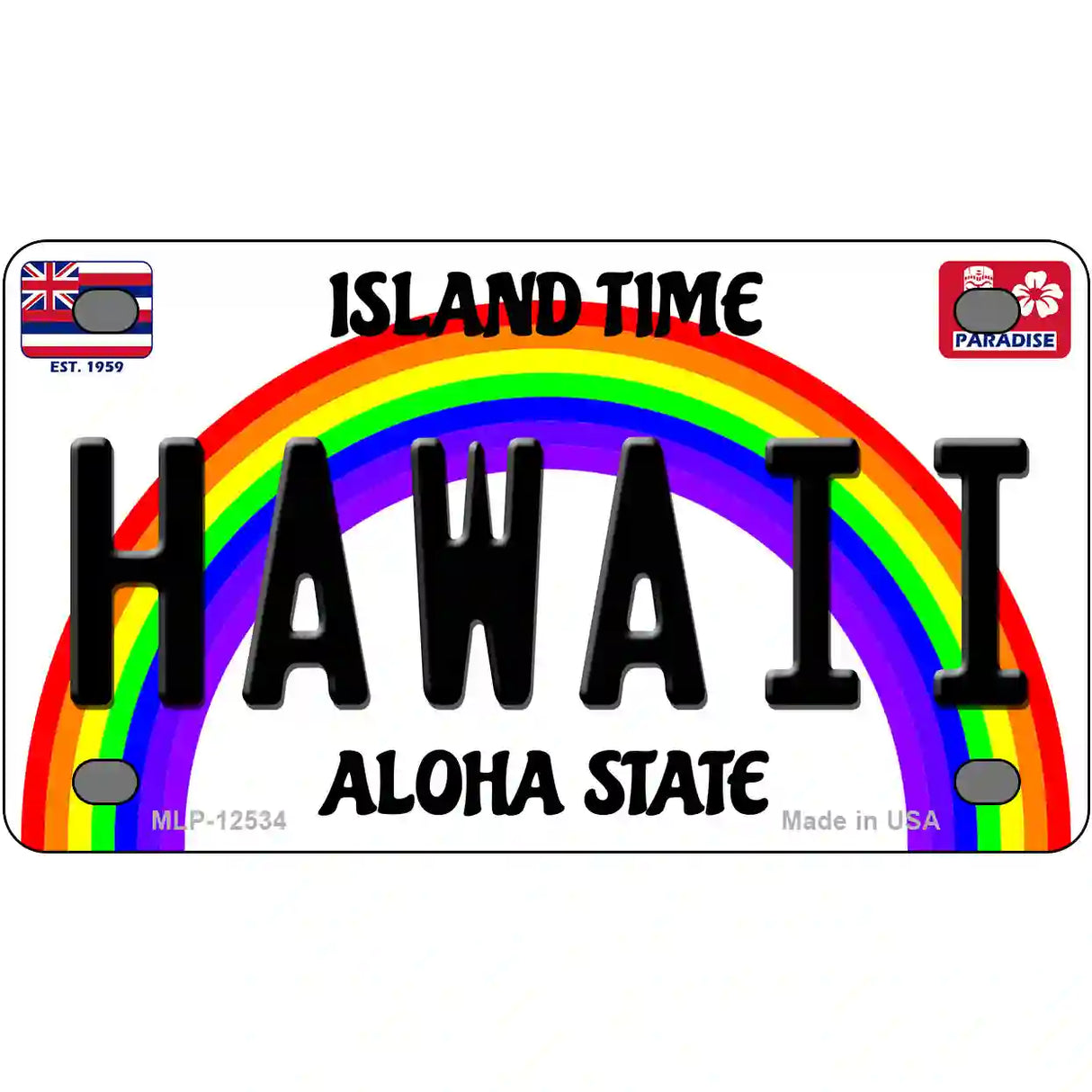 Hawaii Novelty Metal License Plate 4" x 2.2" (MLP)