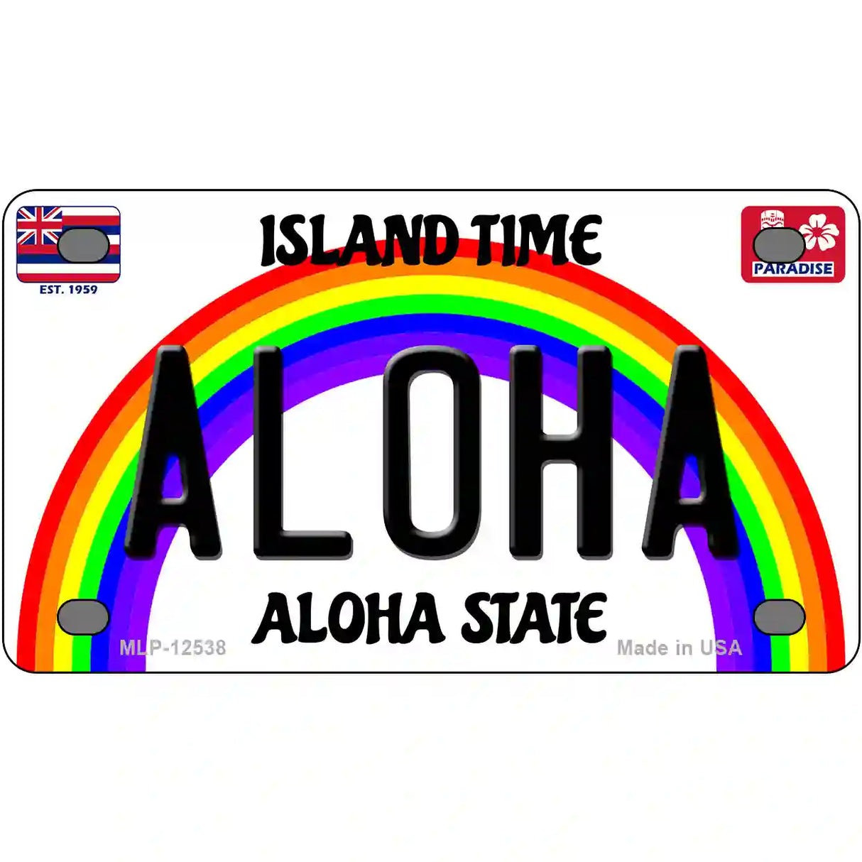 Aloha Hawaii Novelty Metal License Plate 4" x 2.2" (MLP)