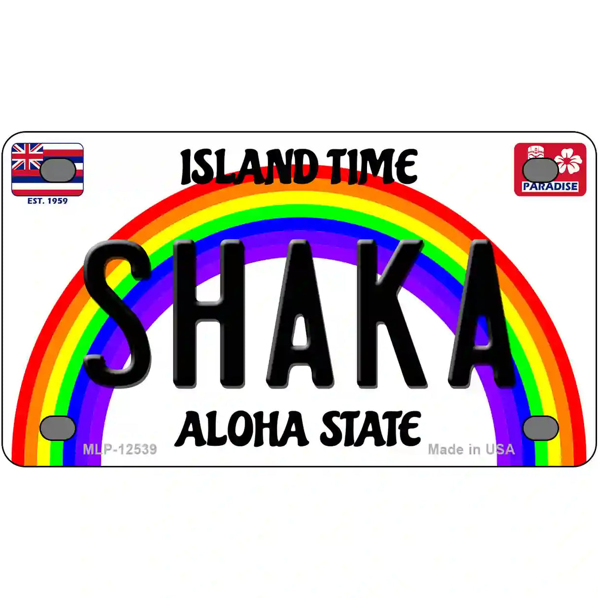 Shaka Hawaii Novelty Metal License Plate 4" x 2.2" (MLP)