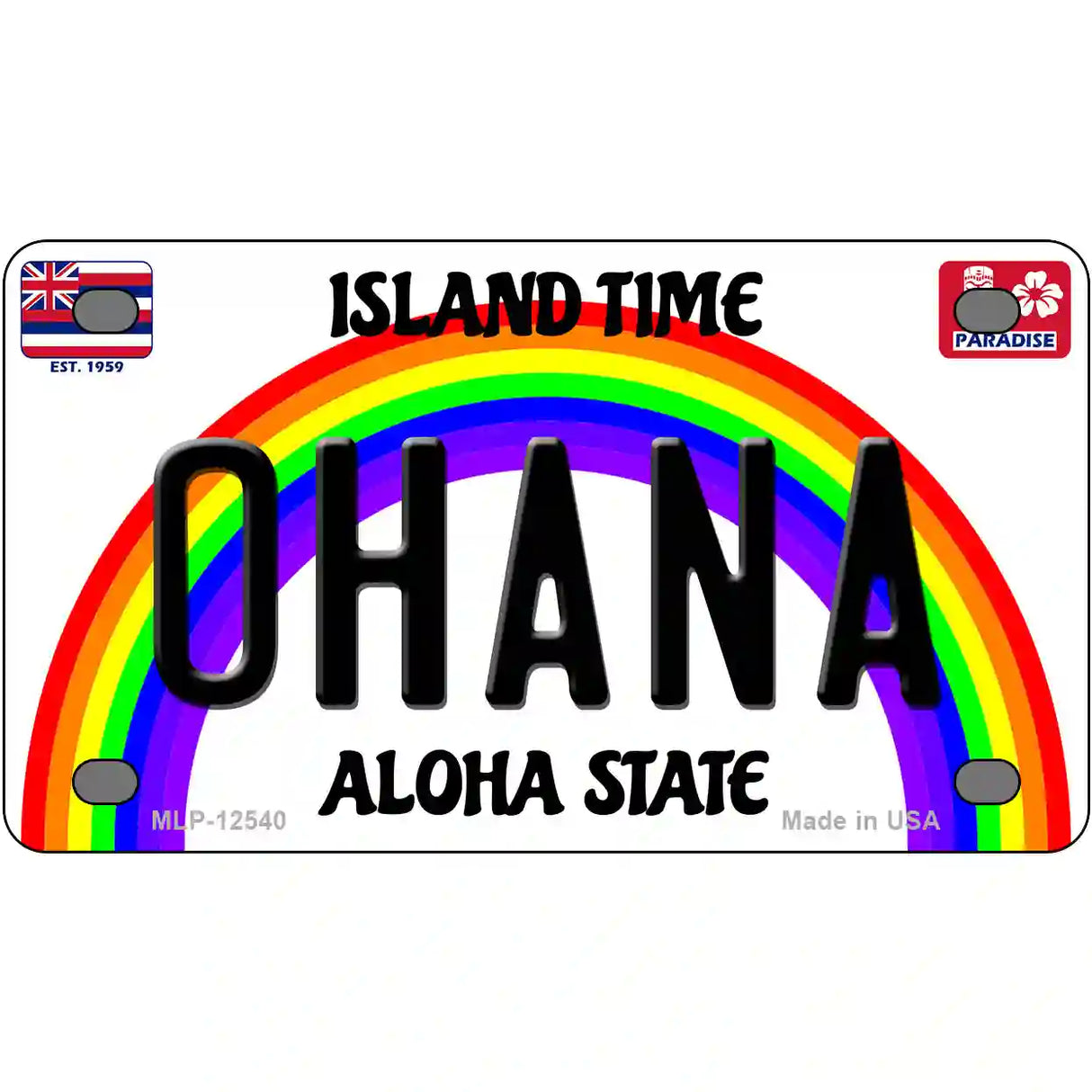 Ohana Hawaii Novelty Metal License Plate 4" x 2.2" (MLP)