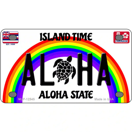 Aloha Turtle Hawaii Novelty Metal License Plate 4" x 2.2" (MLP)