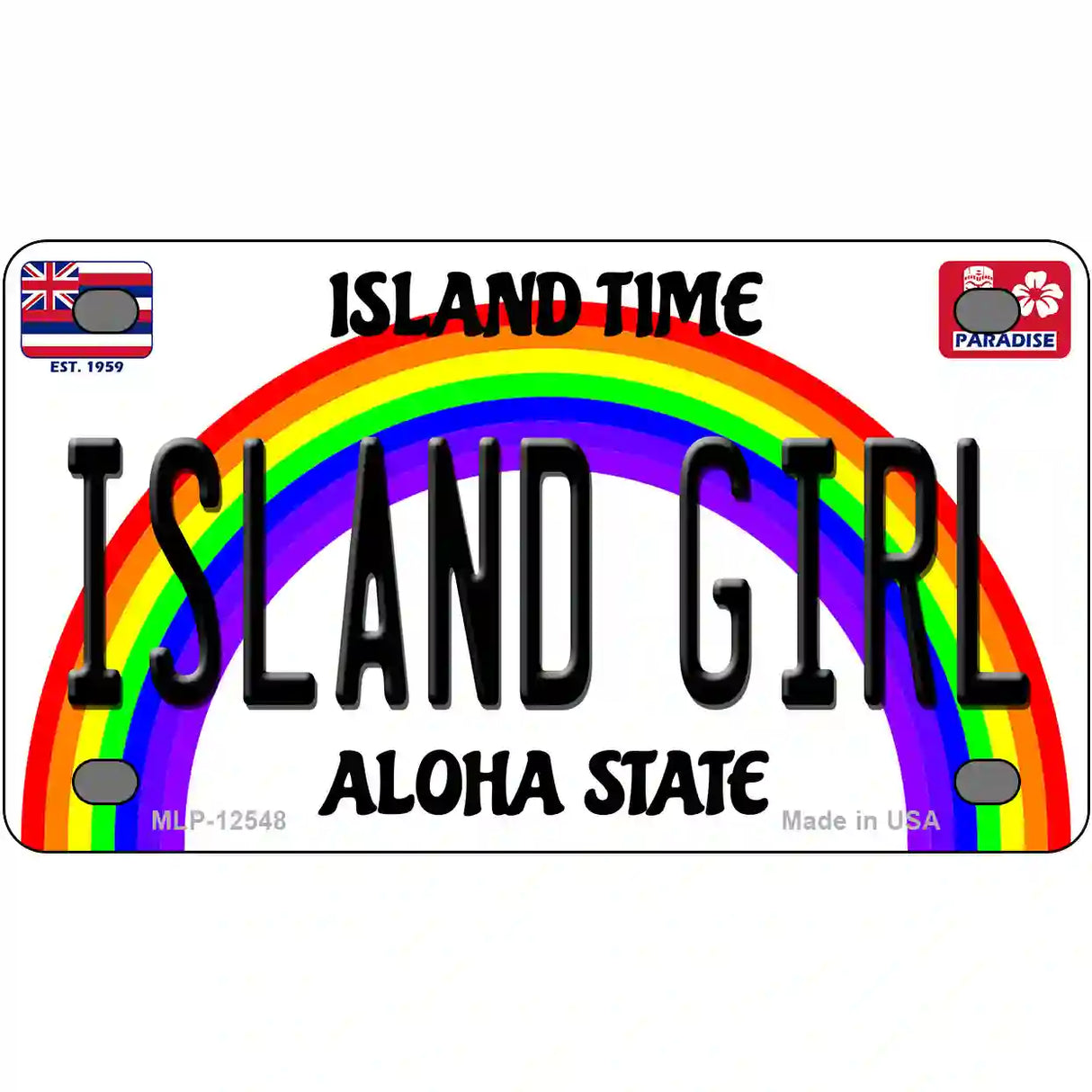 Island Girl Hawaii Novelty Metal License Plate 4" x 2.2" (MLP)