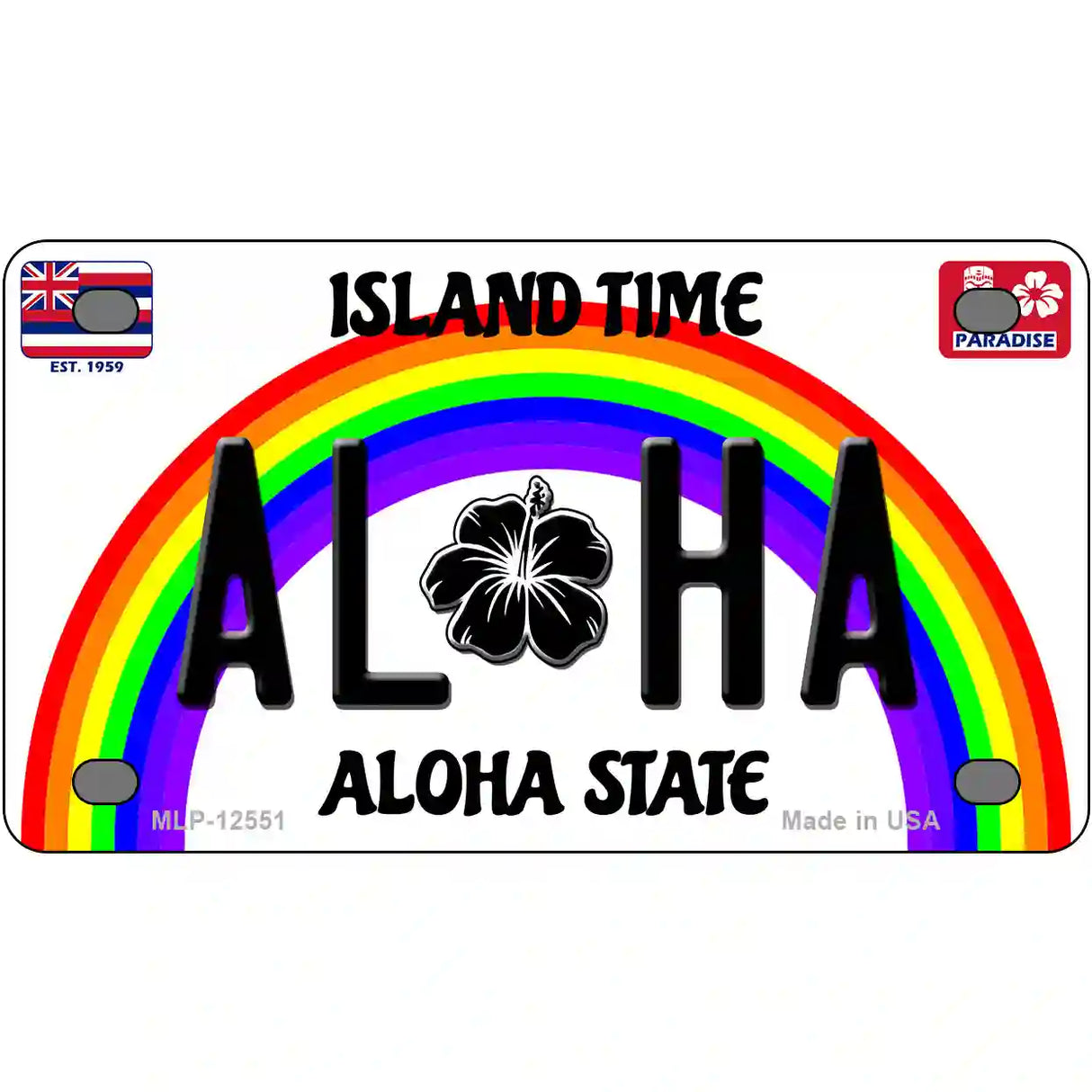 Aloha Hawaii Novelty Metal License Plate LP-12551 4" x 2.2" (MLP)