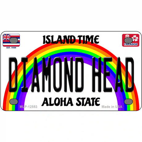 Diamond Head Hawaii Novelty Metal License Plate 4" x 2.2" (MLP)