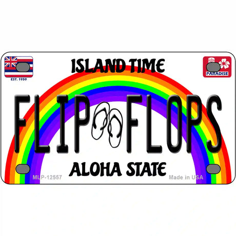 Flip Flops Hawaii Novelty Metal License Plate 4" x 2.2" (MLP)