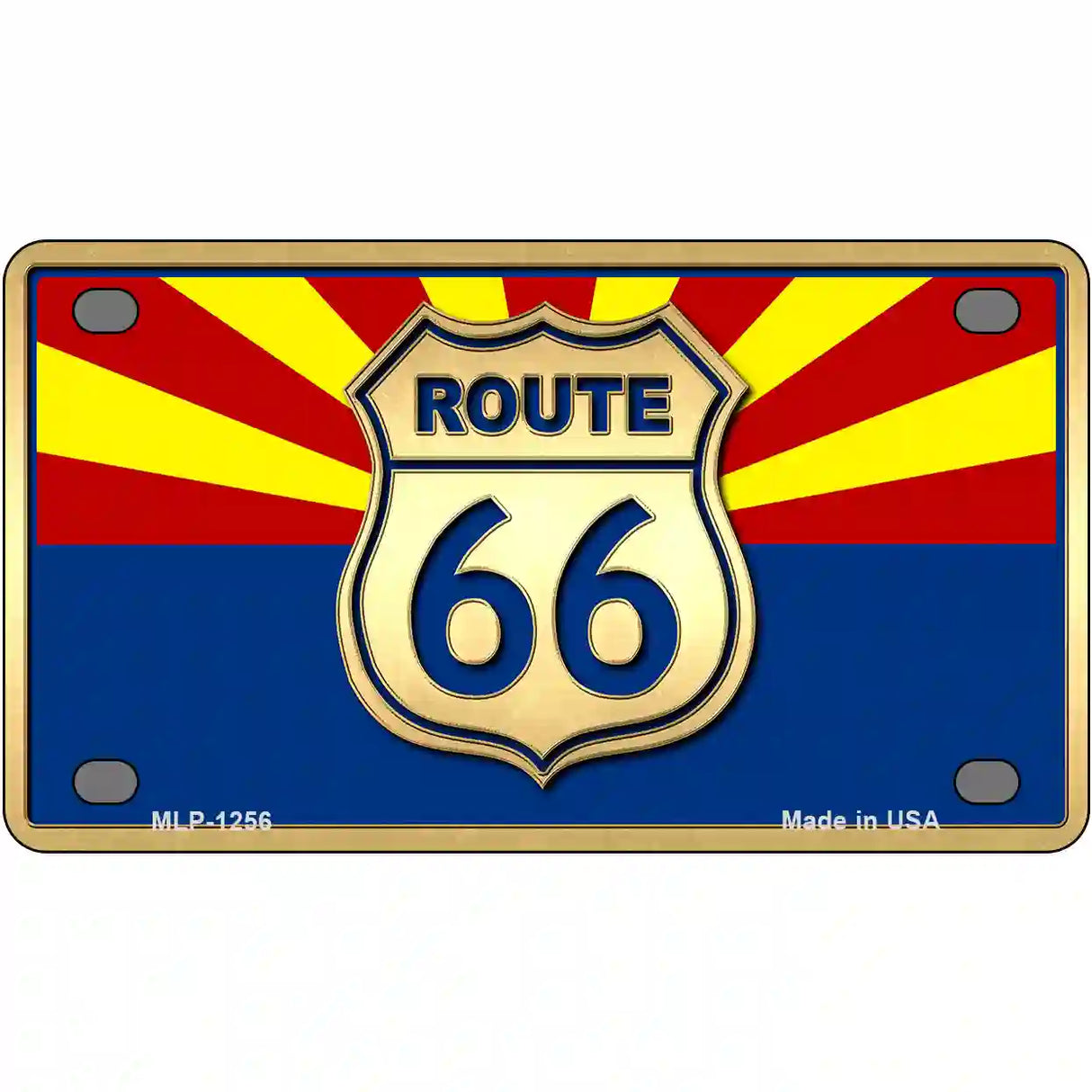 Route 66 Arizona State Flag Novelty Metal License Plate 4" x 2.2" (MLP)