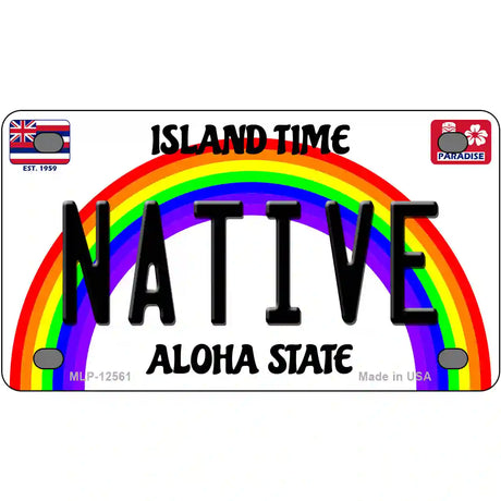 Native Hawaii Novelty Metal License Plate 4" x 2.2" (MLP)