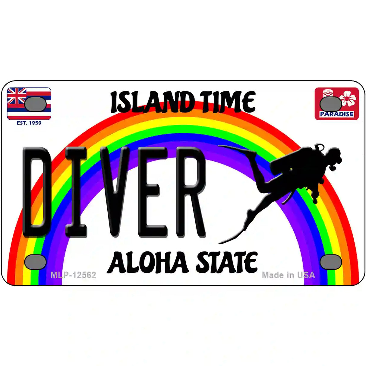 Diver Hawaii Novelty Metal License Plate 4" x 2.2" (MLP)