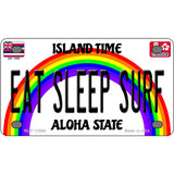 Eat Sleep Surf Hawaii Novelty Metal License Plate 4" x 2.2" (MLP)