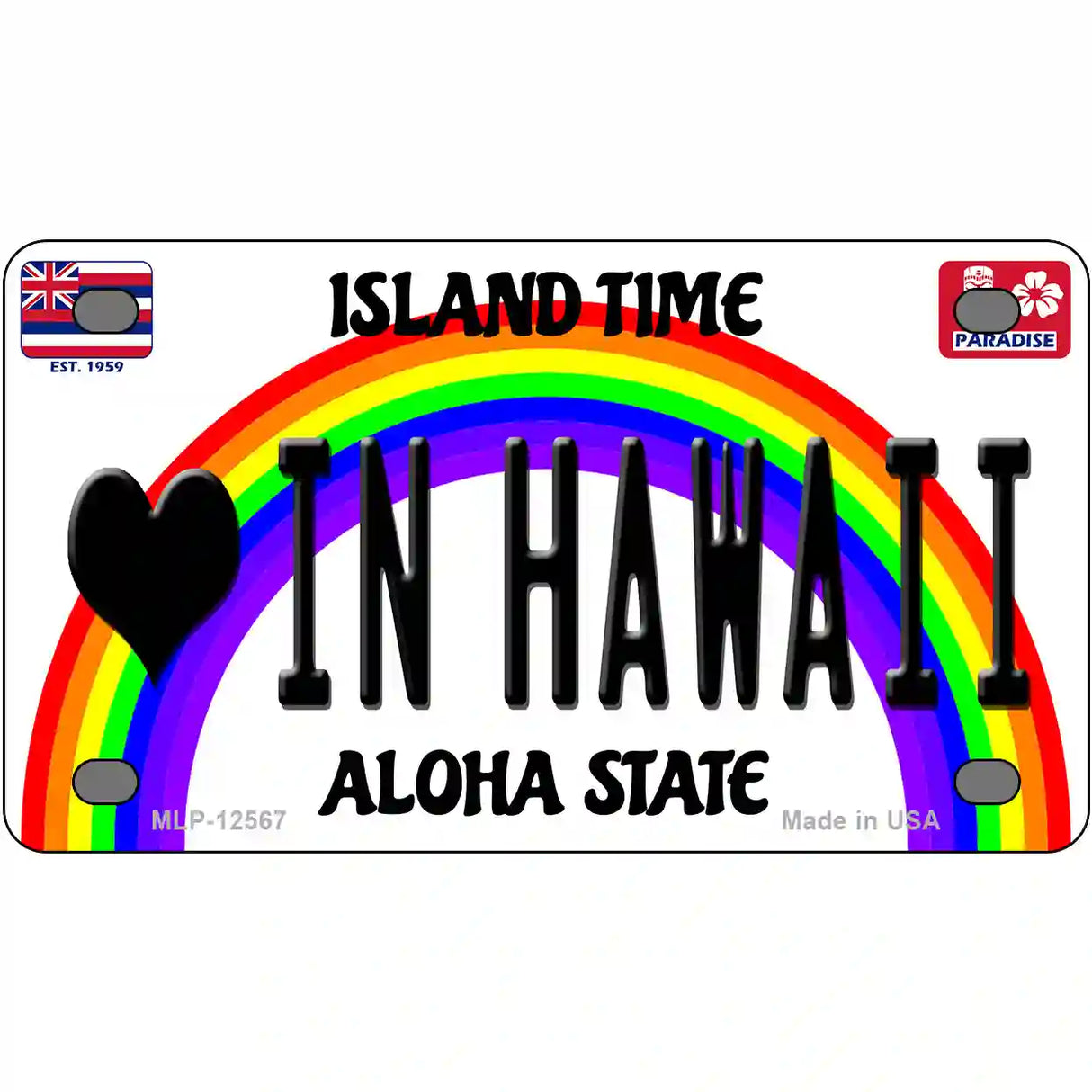 Love In Hawaii Novelty Metal License Plate 4" x 2.2" (MLP)