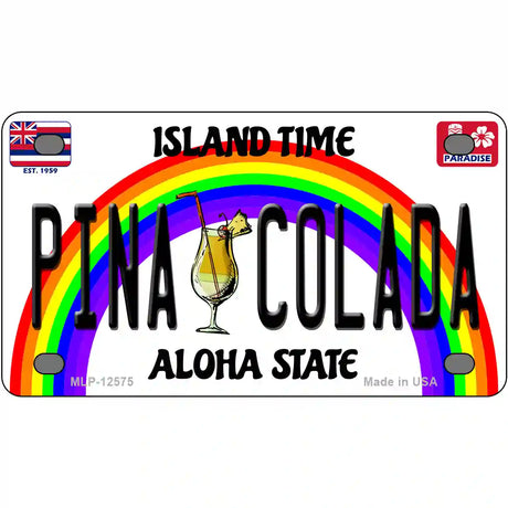 Pina Colada Hawaii Novelty Metal License Plate 4" x 2.2" (MLP)