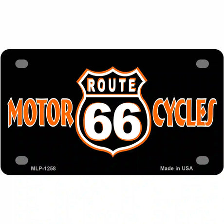 Route 66 Motorcycles Novelty Metal License Plate 4" x 2.2" (MLP)