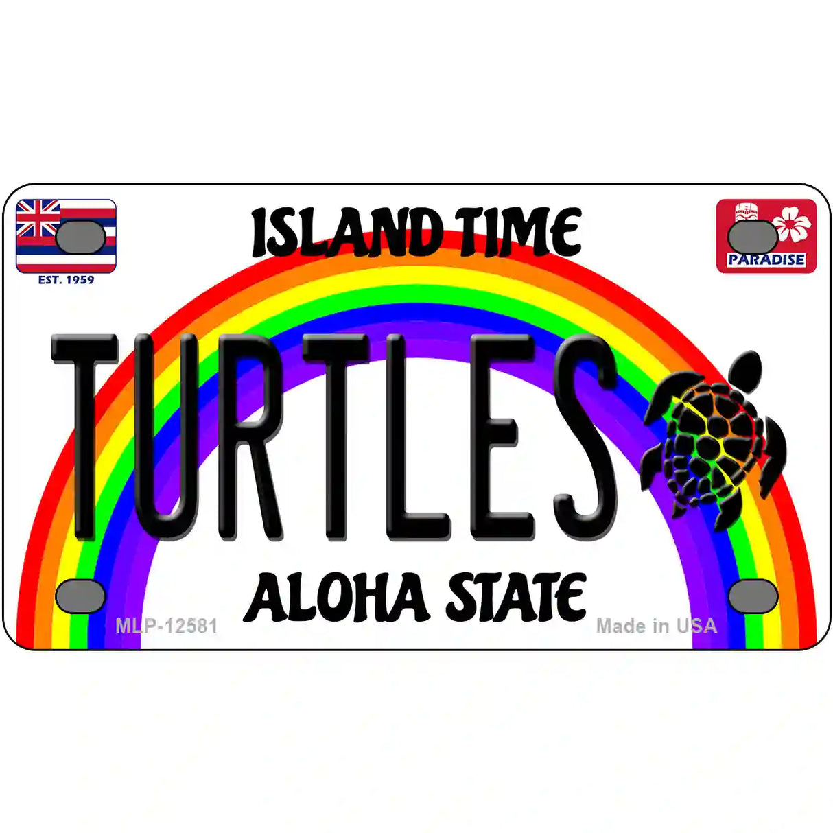 Turtles Hawaii Novelty Metal License Plate 4" x 2.2" (MLP)