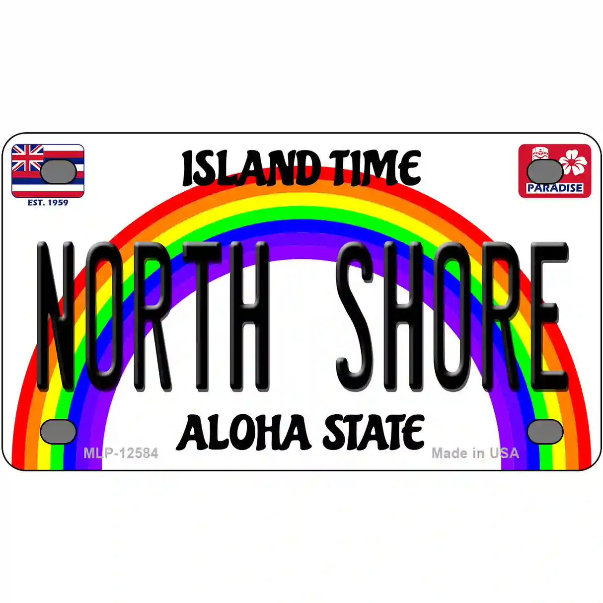 North Shore Hawaii Novelty Metal License Plate 4" x 2.2" (MLP)