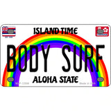 Body Surf Hawaii Novelty Metal License Plate 4" x 2.2" (MLP)