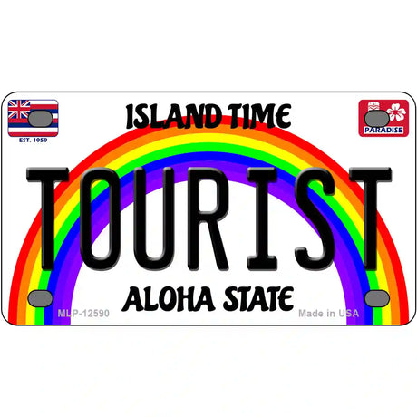 Tourist Hawaii Novelty Metal License Plate 4" x 2.2" (MLP)